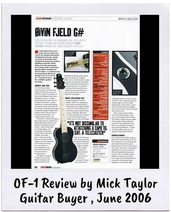 OF-1 Review by Mick Taylor for Guitar Buyer, June 2006